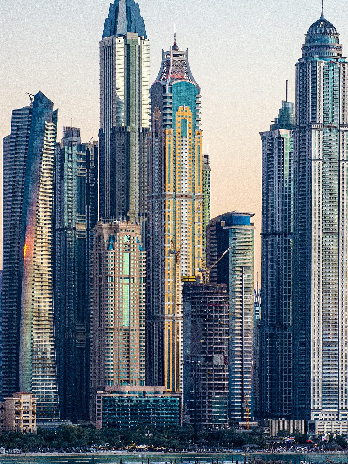 High-rise apartment towers in Dubai Marina